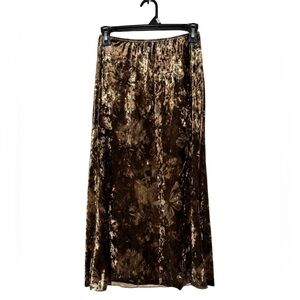 Vtg Y2K Style‎ Crushed Velvet Velour Butterfly Modi Skirt Small Brown 80s